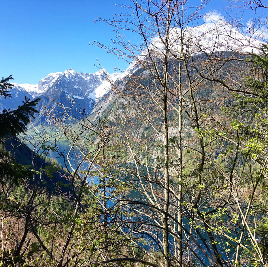 Bergwanderung zum Jenner ab Schönau am Königssee - Sicht auf die umliegenden Berge